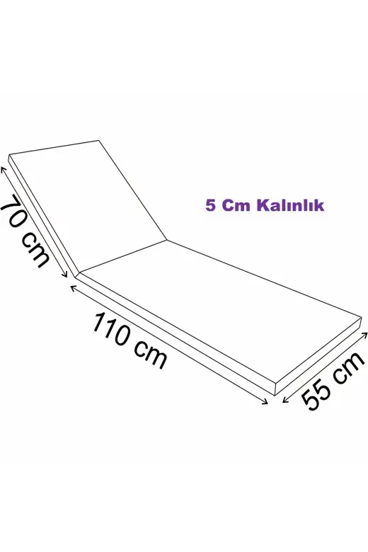 Ermiya 869667410147 Göçmen Beyi Şezlong Minderi Kılıfı 180*55*5 Cm Fermuarlı Yıkanır Silinir Krem