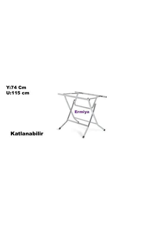 Ermiya 869776971138 80*140 Werty Home Werzalit Ahşap Masalar Için Katlanabilir Masa Ayağı Metal Y-74-U-115 Cm