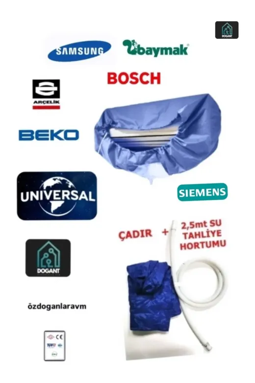 Ermiya 869854789856 9000 /12000/18000 Btü Branda / Klima Temizleme Kimyasal 5 Lt Sıvısı /eldiven/3 Metre Hortum / Pompa