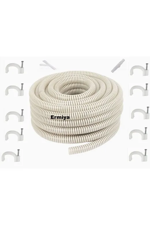 Ermiya 869911657638 Universal Klima Su Tahliye Hortumu 40 Metre Drenaj Tahliye Hortum 40 Kroşe + 2 Ek Parça+1 Y