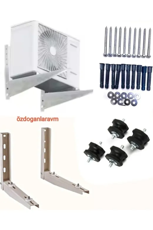Ermiya 869914101971 İç-Dış Ünite 9-12*18 Binlik Klima Konsol Ayak Titreşim Önleyici Dübel Montaj Takımı Kiti