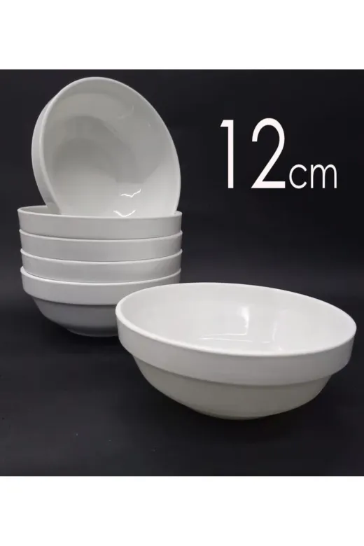 Ermiya 869es-2021--11--03--32869 12 Adet Beyaz Melamin Ekonomik Çorba Kasesi 12X5Cm Tas Hesaplı Yoğurt Hoşaf Sütlaç Aşure Aşcı Kabı