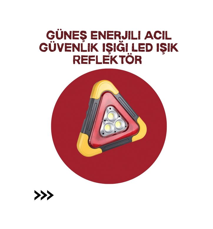 Erturkstore 125867109 Mey İthalat Alüminyum Gövdeli Led Üçgen Reflektörlü Acil Işık