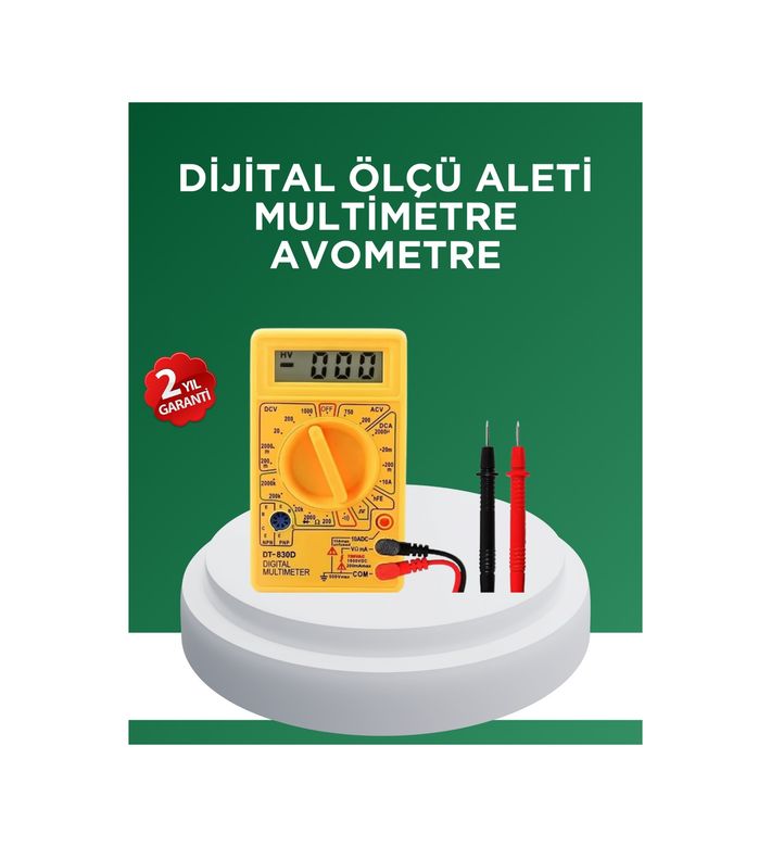 Erturkstore TRİTHLTXUCZZZMULTİMETRE-BLNCCC Dijital Multimetre Ölçü Aleti Ac Dc Ölçüm Ve Lcd Ekranlı -