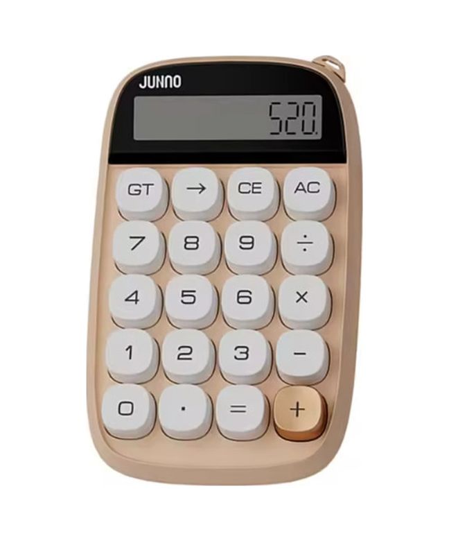 Erturkstore TrLat0EM0015K-Kahver-BLNCC Sevimli Kare Tuşlu 10 Haneli Ldc Ekran Hesap Makinası Kahverengı Çok Renkli