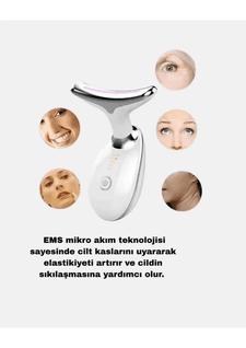 ES-1081 Kablosuz Şarjlı Yüz Sıkılaştırıcı Cihaz Ems Mikro Akım Anti-Aging Masaj Aleti