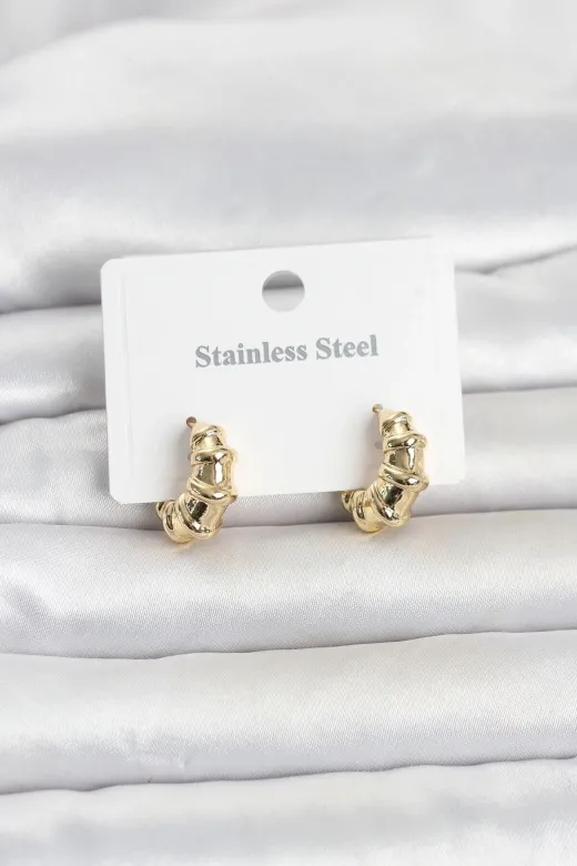 esmstore TR MEYEB6a048dc9346a077bf5042296 Mey İthalat® 316L Çelik Gold Renk Halka Model Kadın Küpe