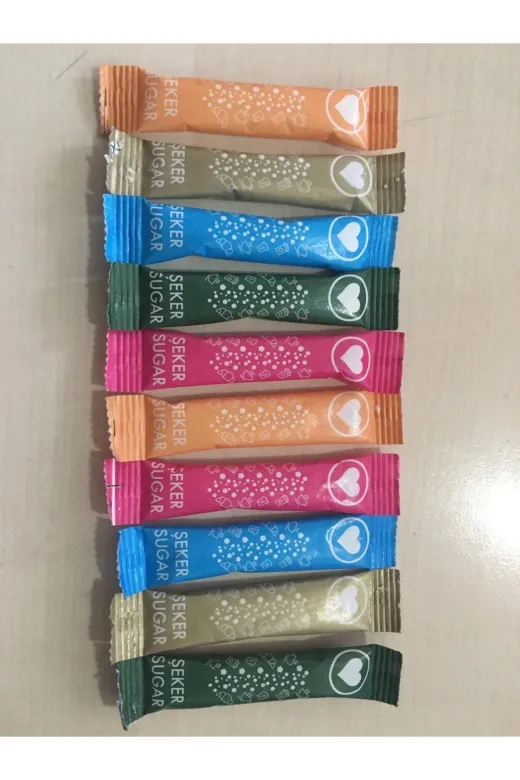 Espak 141252232221 Stick Şeker Toz Şeker 3 Gr Renkli 1000 Adet 3 Kg