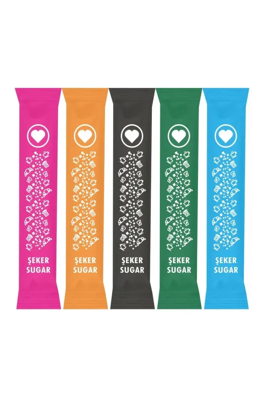 Espak 141252232222 Stick Şeker Toz Şeker 3 Gr Renkli 2000 Adet 6 Kg