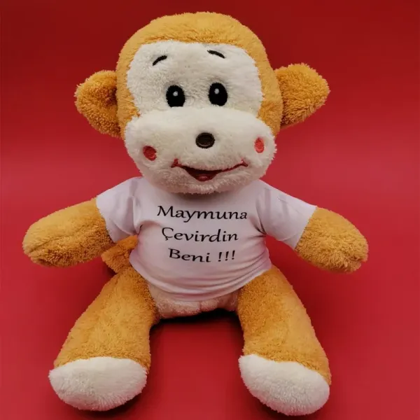 Espirili Maymun Temalı Peluş Oyuncak 25 Cm