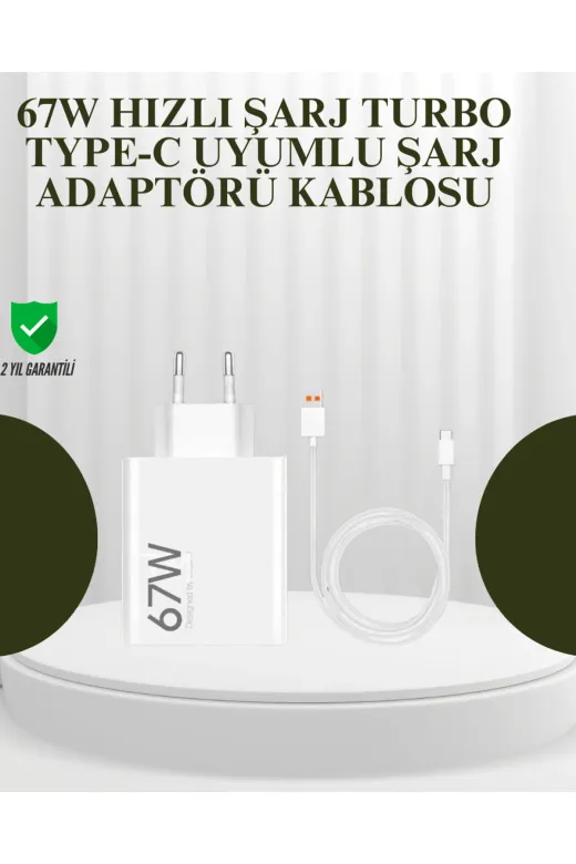 Ethab Giyim 67W Güçlü Şarj Adaptörü Ve Turbo Kablo Uzun Ömürlü Dayanıklı Tasarım - Glst3050-7084