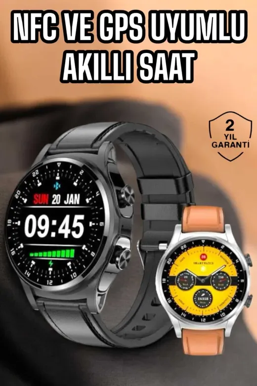 Ethab Giyim Akıllı Saat Titreşimli Pusula Nabız Ve Tansiyon Ölçer Nfc Uyumlu - Glst9813-2738