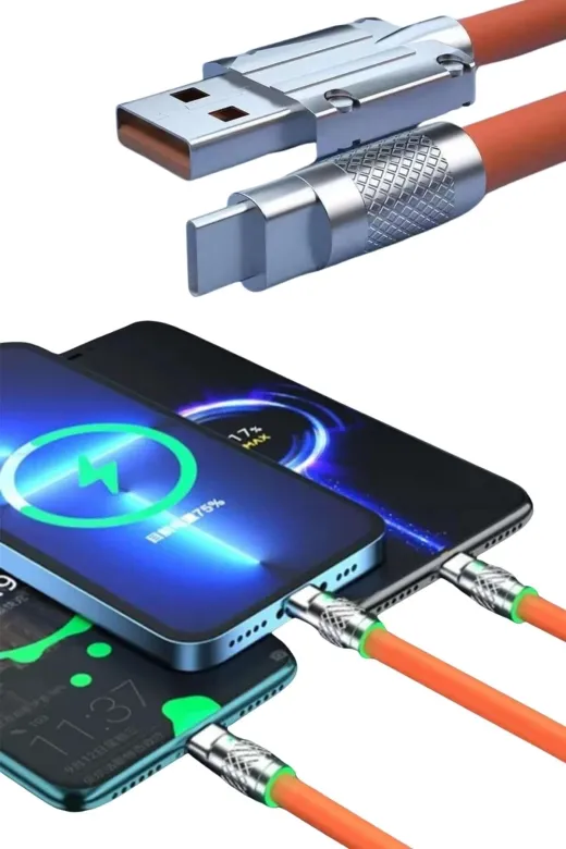 Ethab Giyim Android Ve İos Uyumlu 180 Derece Type-C Şarj Kablosu - Glst7592-6641
