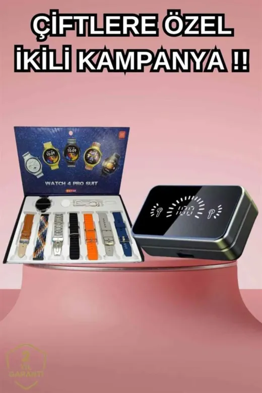 Ethab Giyim GLST1242-7734 Powerbank Aynalı Bluetooth Kulaklık Ve Akıllı Saat Seti Anc Özelliği Dokunamat - Glst1242-773