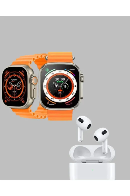 Ethab Giyim GLST1272-4842 Watch 9 Max Akıllı Saat Ve Kablosuz Kulaklık Seti 2 Kordonlu Sesli Görüşme Öz - Glst1272-484