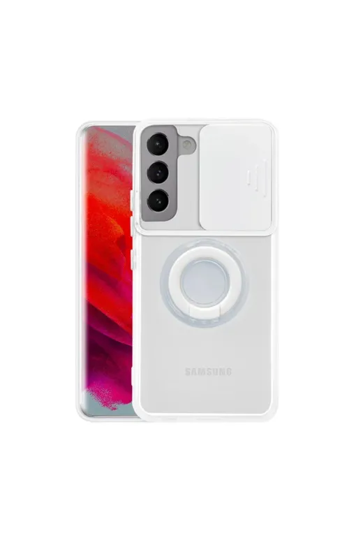 Ethab Giyim GLST2953-4350 Sm Galaxy S21 Plus - S30 Plus Kılıf Sürgülü Kamera Lens Korumalı Yüzük Stand - Glst2953-435