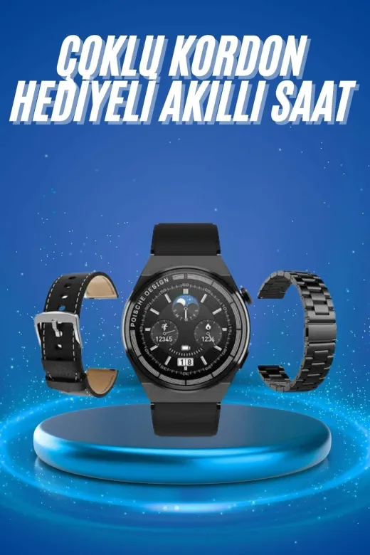 Ethab Giyim GLST3388-7615 Çoklu Kordon Hediyeli Akıllı Saat Çağrı Cevaplama Müzik Dinleme Dokunmatik Ek - Glst3388-761