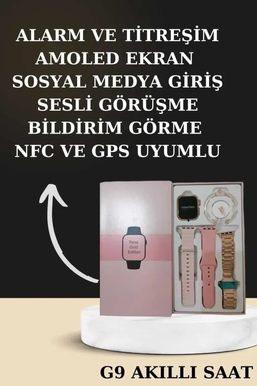 Ethab Giyim GLST3463-3505 Nabız Ölçer Hediye Bileklikli Akıllı Saat Ve Dijital Göstergeli Bluetooth Kula - Glst3463-350