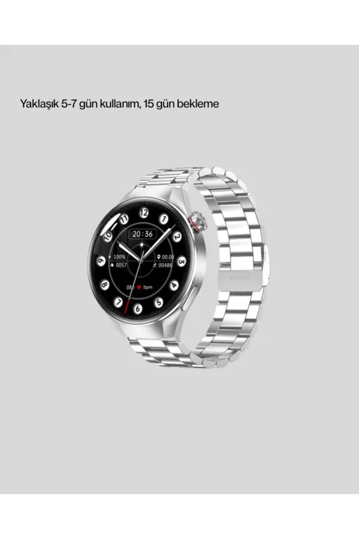 Ethab Giyim GLST5080-6575 Akıllı Saat Metal Kordonlu Tam Ekran Amoled – Arama Ve Sağlık Takip Özellikli - Glst5080-657