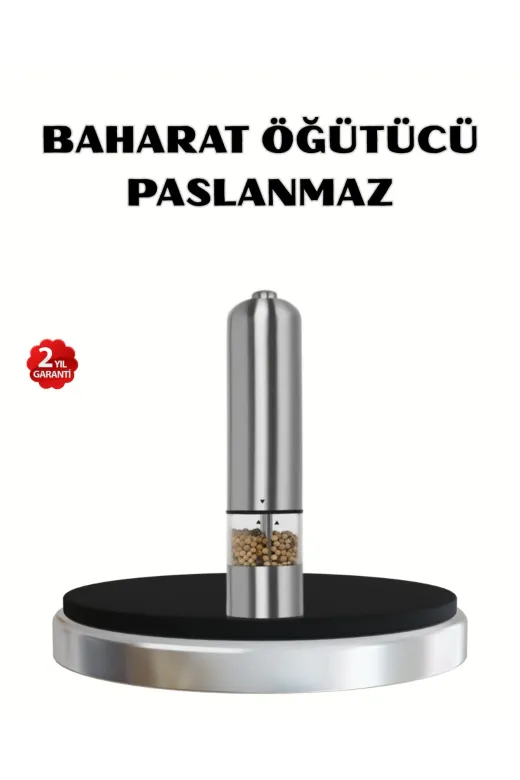 Ethab Giyim GLST5149-4734 Modern Otomatik Baharat Öğütücü Seti – Pilli Paslanmaz Çelik Led Aydınlatma - Glst5149-473