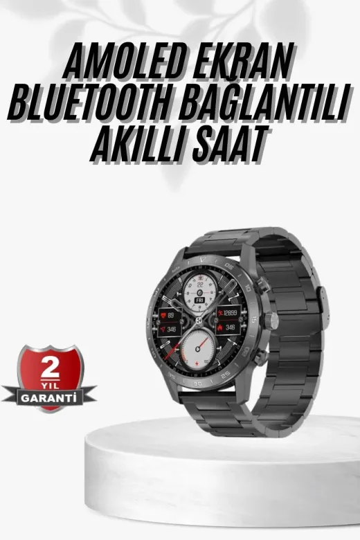 Ethab Giyim GLST7184-2059 Erkeklere Özel Akıllı Saat Çelik Kordon Bluetooth Bağlantılı İos Ve Android - Glst7184-205