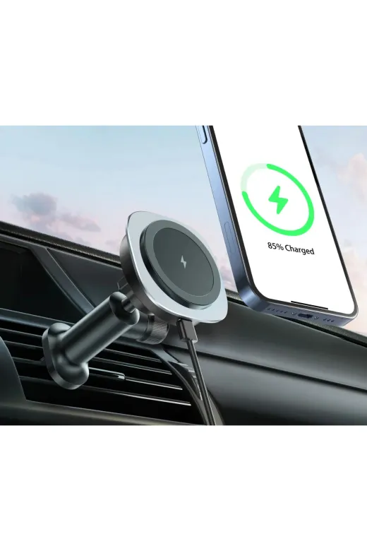 Ethab Giyim GLST7295-8681 Ally Qi-206 Magsafe Uyumlu Araç Içi 15W Kablosuz Hızlı Şarj Telefon Tutucu-(577 - Glst7295-868