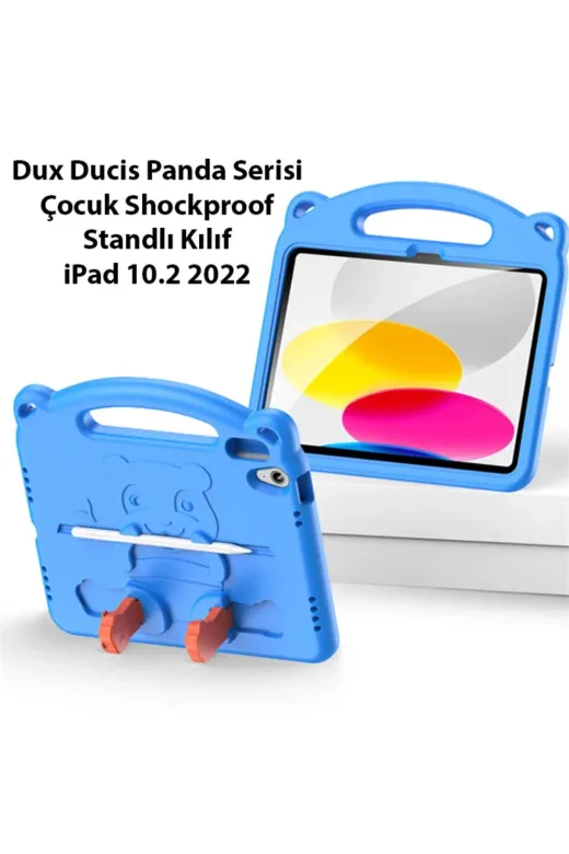 Ethab Giyim GLST7620-5670 Dux Ducis Ipad 10.2 2022 Kılıf Panda Serisi Çocuk Shockproof Standlı Kılıf-(57 - Glst7620-567