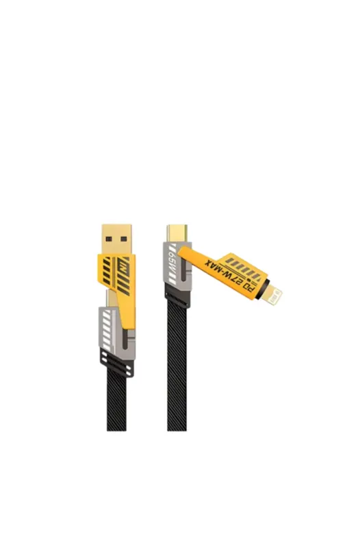 Ethab Giyim GLST8021-1486 4'ü 1 Arada Metal Hızlı Veri Kablosu – 65W Güç 27W Iphone Desteği 480Mbps Ak - Glst8021-148