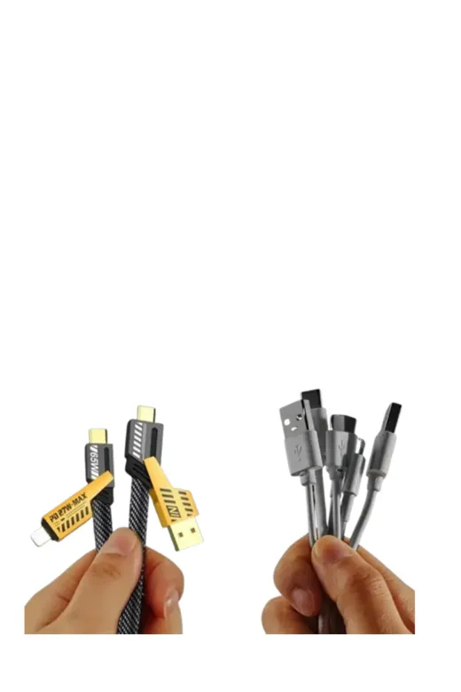 Ethab Giyim GLST8021-1486 4'ü 1 Arada Metal Hızlı Veri Kablosu – 65W Güç 27W Iphone Desteği 480Mbps Ak - Glst8021-148