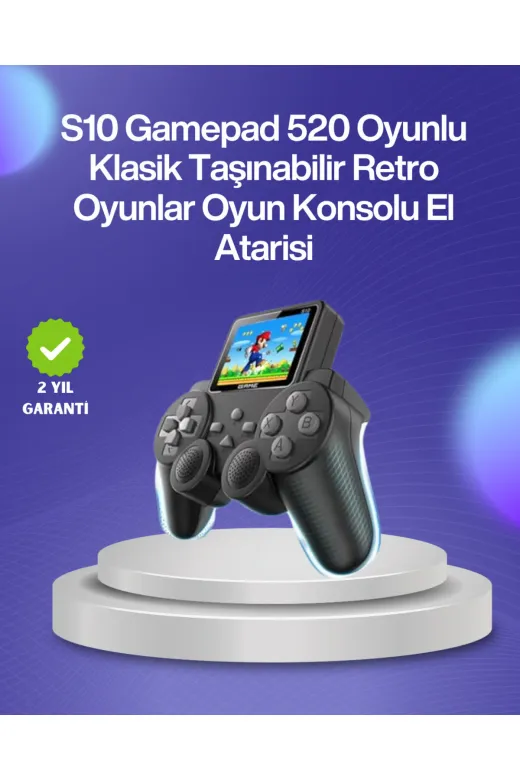 Ethab Giyim GLST8404-5548 500 Oyunlu Nostaljik El Tipi Oyun Konsolu Taşınabilir Şarjlı Cihaz Renkli Ekran - Glst8404-554