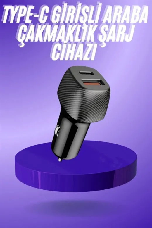 Ethab Giyim GLST8868-6835 38W Usb Type-C Girişli Oto Çakmaklık Araç İçi Hızlı Şarj Çakmaklık Şarj - Glst8868-683