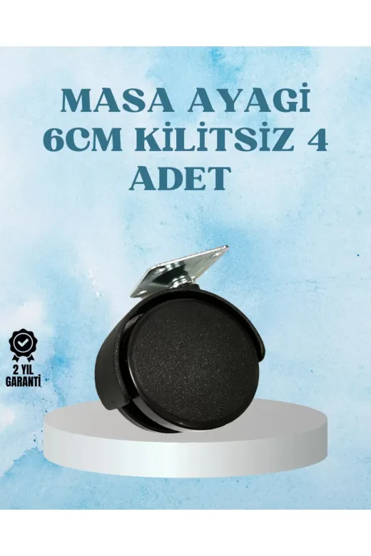 Ethab Giyim Kilitsiz Mobilya Tekerleği 6 Cm 4 Adet Dayanıklı Tasarım - Glst6918-5628