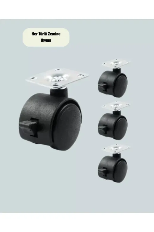 Ethab Giyim Mobilya İçin Kilitli 4 Cm Tekerlek Ayak Seti - Glst1243-4148