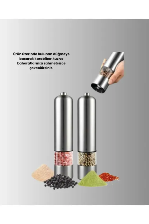 Ethab Giyim Pilli Baharat Değirmeni Karabiber Tuz Ve Baharat Öğütücü - Glst5549-5243