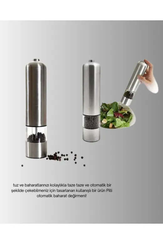 Ethab Giyim Pilli Baharat Değirmeni Karabiber Tuz Ve Baharat Öğütücü - Glst5549-5243