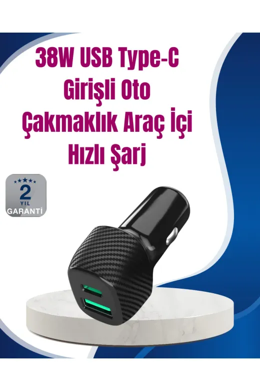 Ethab Giyim Power Delivery Destekli 38W Araç Tipi Hızlı Şarj Cihazı - Glst3137-7737