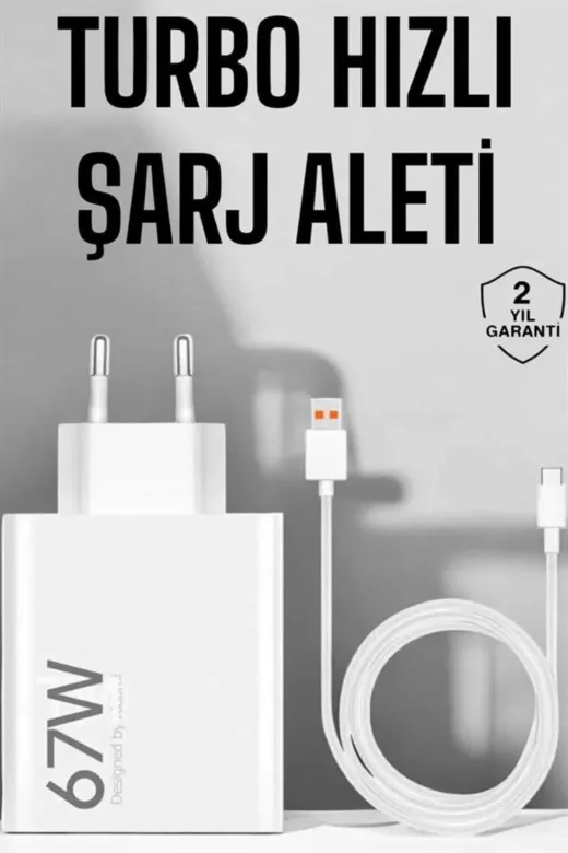 Ethab Giyim Şarj Aleti 67W Hızlı Şarj Turbo Type-C Uyumlu Şarj Adaptörü Kablosu - Glst2265-9628