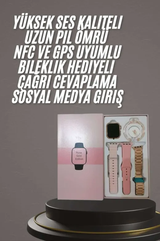 Ethab Giyim Yeni Nesil Kadın Akıllı Saat Rose Gold Android Ve İos Uyumlu - Glst9610-2868