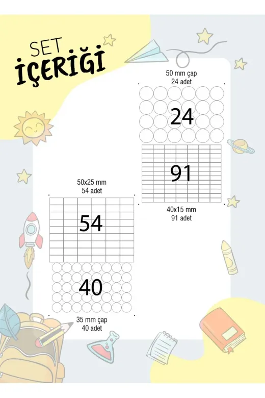 Etiketalalim OKL02 Okul Etiketi Seti No 2