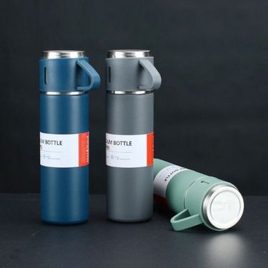 ETT 562741419199 Paslanmaz Çelik Bardaklı Termos Seti 500 Ml