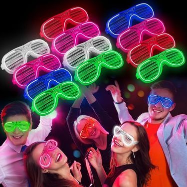 ETT 562741422168 Glow Işıklı Panjur Parti Gözlüğü 12 Adet