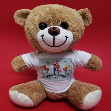 ETT 562741422618 Tişörtlü Kahverengi Peluş Ayıcık