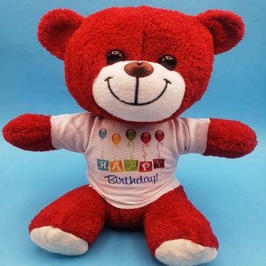ETT 562741422827 Happy Birthday Peluş Kırmızı Ayı