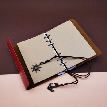 ETT 562741423178 Deri Pusula Tasarımlı Defter