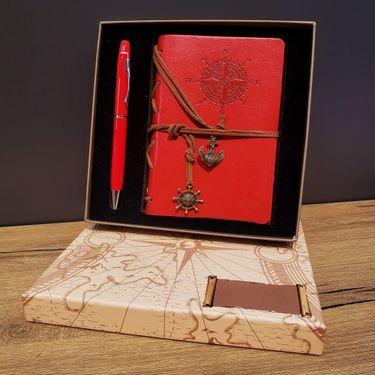 ETT 562741423751 Pusula Tasarım Deri Defter Ve Dokunmatik Kalem
