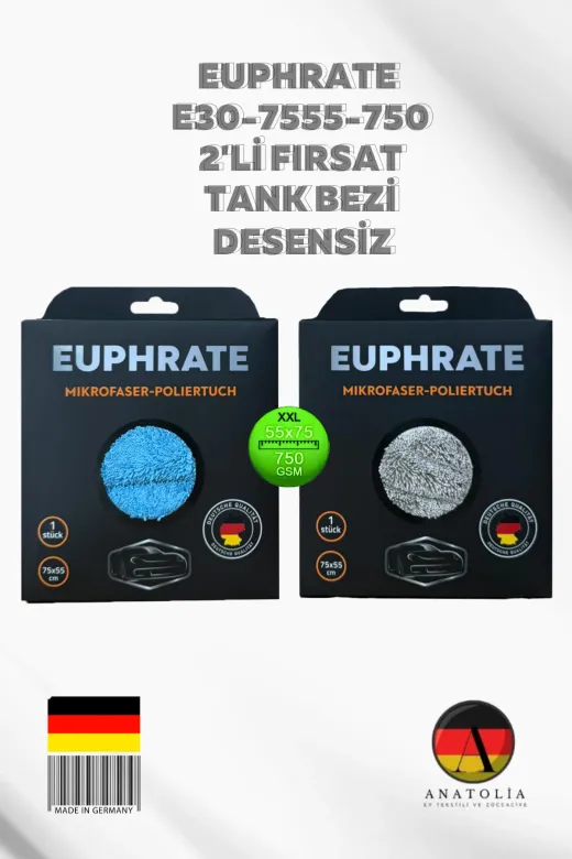 EUPHRATE KFZ euphrate2li (2 Adet) Euphrate Alman Üretim Tank Bezi 750 Gsm Ürün Kodu E30-7555-750 Desensiz
