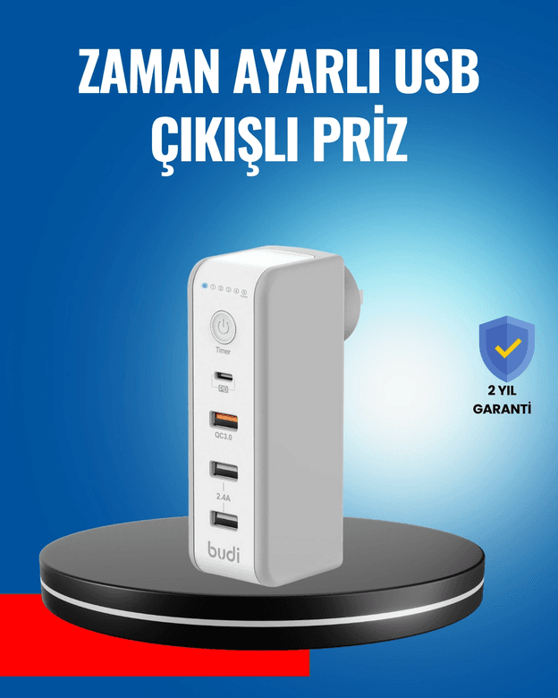 Ev Ve Ofis İçin Zaman Kontrollü Çoklu Şarj Cihazı
