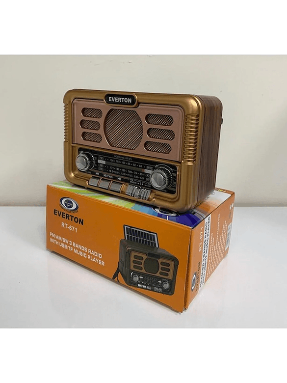Everton Rt-671 Usb Bt Radyo Nostajık Solar Paneli Müzik Çalar