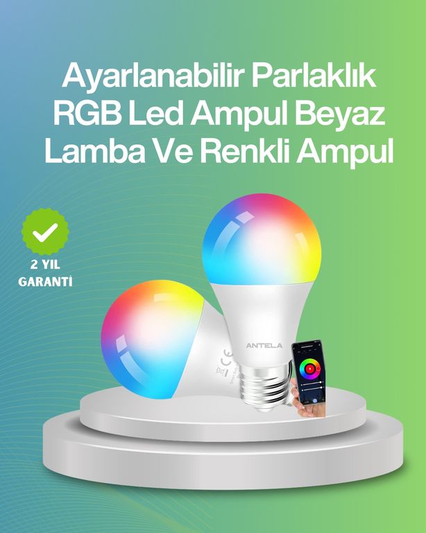 evimdeyokyok TRİTHLTXUCZRGBLAMBAAAA-2-BLNCCC 9 Watt Beyaz Işık Ve Renk Ayarlı Akıllı Led Ampul Diğer