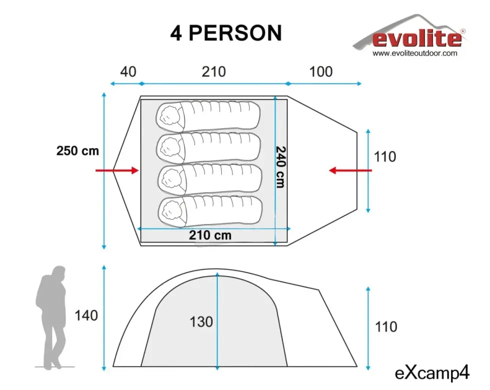 Evolite Excamp 4 Pro Çadır - 4 Mevsim/Profesyonel Dağ Çadırı